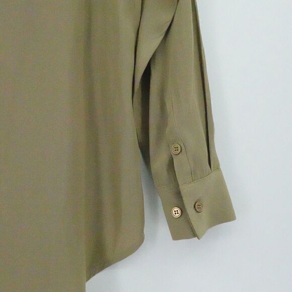 MELA PURDIE Technical Polyester Shirt Women XXS Khaki Button-Up Pocket Australia - Picture 9 of 15